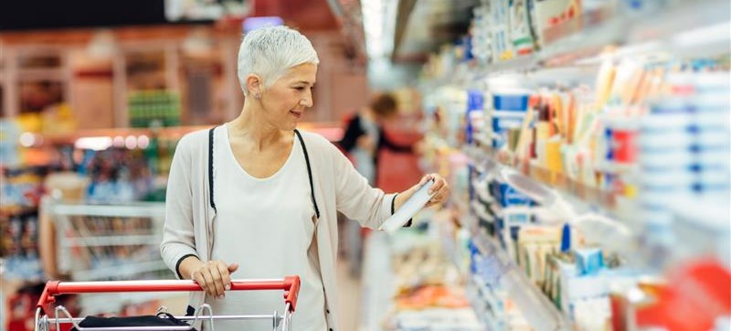 Woman shopping for groceries